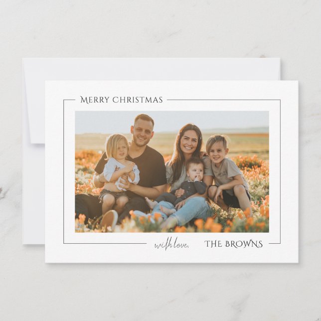 Noël Fêtes Carte photo de famille personnalisable (Devant)