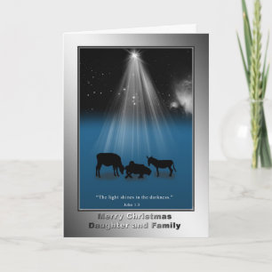 Noël, Fille et famille, Religieux, Carte