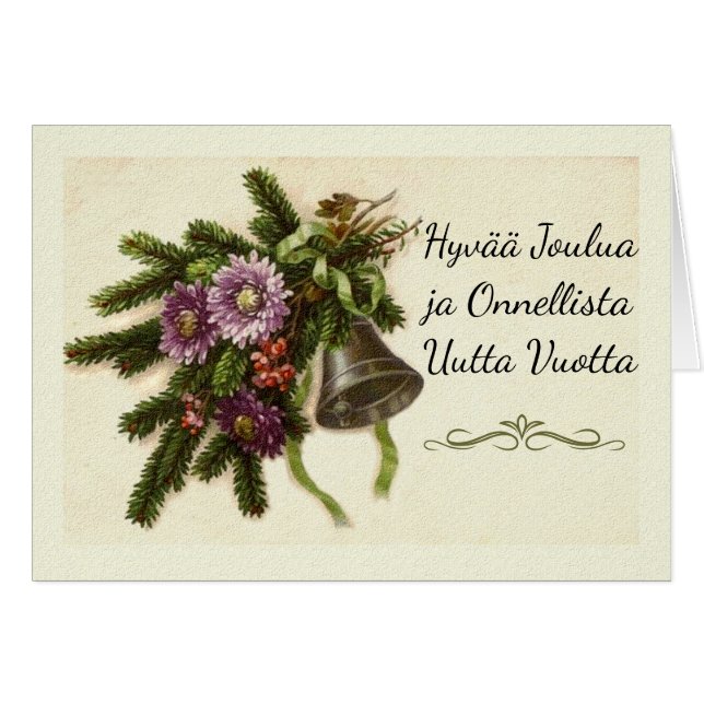 Noël finlandais Hyvaa Joulua Verts Vintages (Devant horizontal)