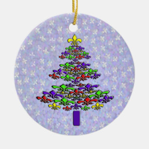 Noel Fleur de Lis Christmas Tree Ornament