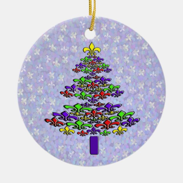 Noel Fleur de Lis Christmas Tree Ornament (Front)