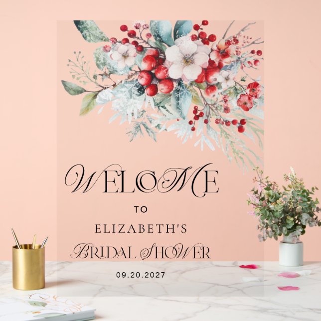 Noël Floral Elegance Fête des mariées Bienvenue (Mariage)