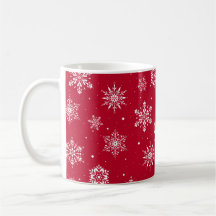 Noël Folk Snowflakes Mug café rouge