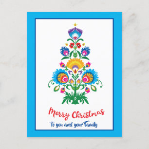 🎄 Noël folklore bleu Vacances Carte postale