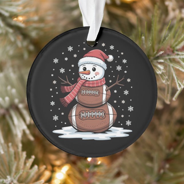 Noël Football américain Snowman Xmas Sport (Arbre)