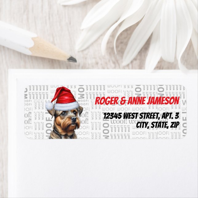 Noël Frontière Terrier Amoureux des chiens Adresse (En situation)