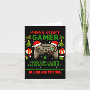 Noel Fun Gamer - Press Start For Christmas  Card