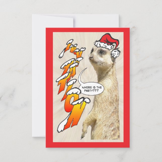 Noël Furry Meerkat Fête Invitation (Devant)