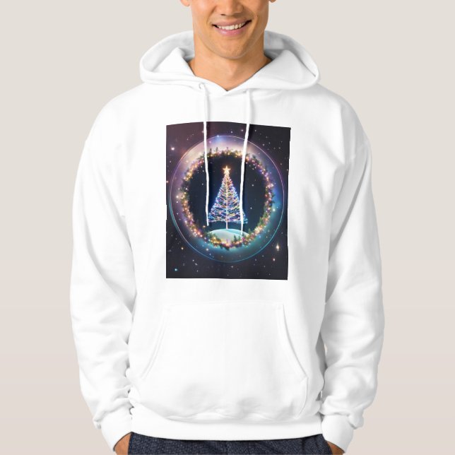 "Noël galactique : Sweat - shirt à capuche de vaca (Devant)