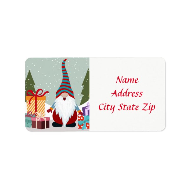 ***NOËL GNOME** Adresse de retour Étiquette (Devant)