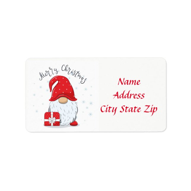 ***NOËL GNOME** Adresse de retour Étiquette (Devant)