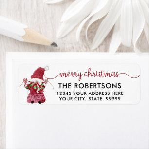 Noël Gnome Aquarelle Joie Script Typographie