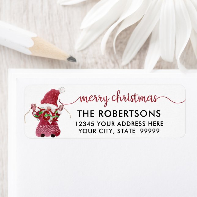 Noël Gnome Aquarelle Joie Script Typographie (En situation)