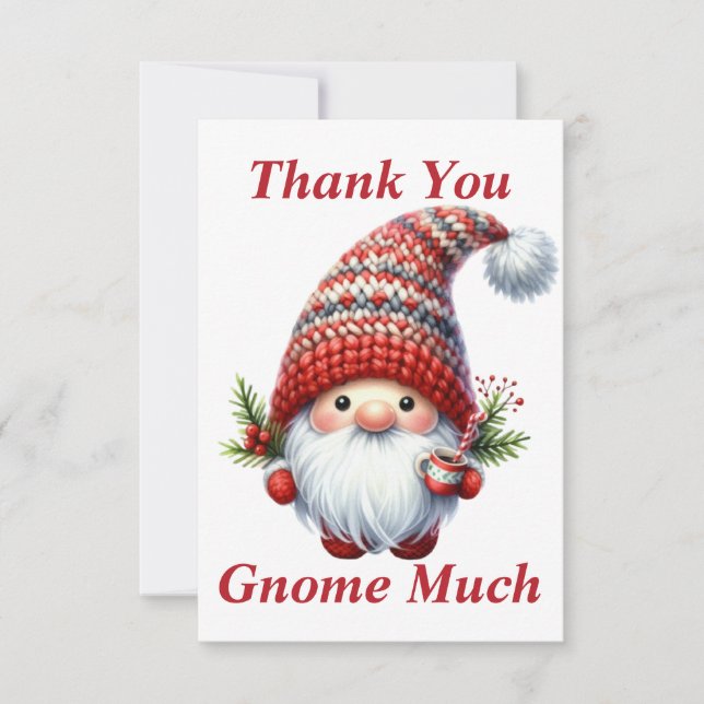 Noël Gnome Carte de remerciements (Devant)
