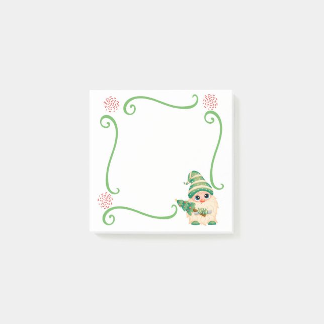 Noël Gnome Elf Post-It Notes (Devant)