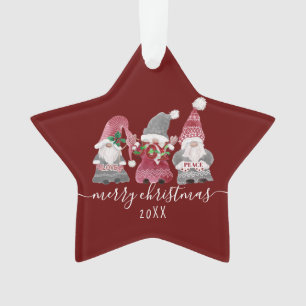 Noël Gnome Love Joie Paix Script Family Photo