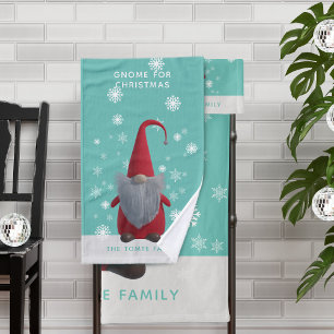 Noël Gnome Snowflake Motif Custom Aqua Blue