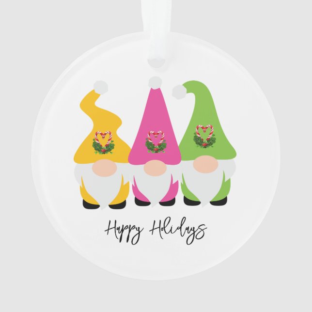 Noël Gnomes Joyeux Joyeux Jours Fêtes NOM Année Ch (dos)