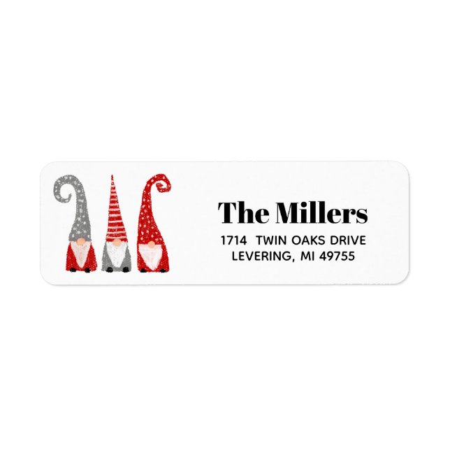 Noël Gnomes Nordic Red Gray Personnalisé (Devant)