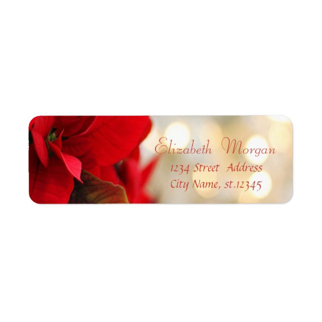 Noël, Gold Bokeh, Poinsettia (Devant)