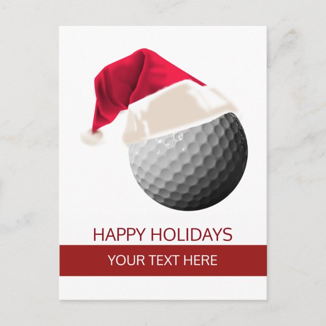 Noël golf Ball Santa Hat cartes postales (Devant)