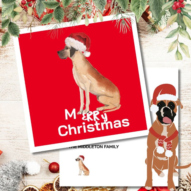 Noël Great Dane Chien Merry Carte de voeux (Créateur téléchargé)