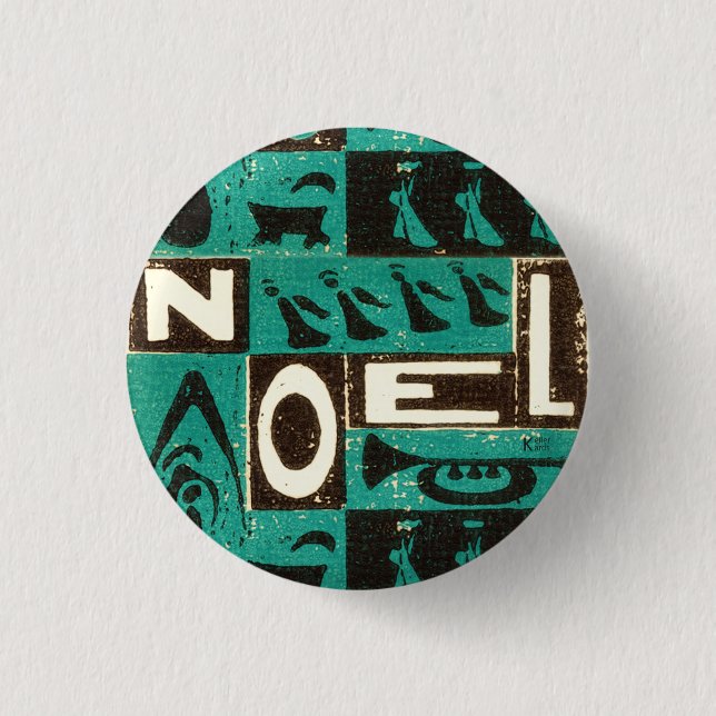 Noel Green 1 Inch Round Button (Front)