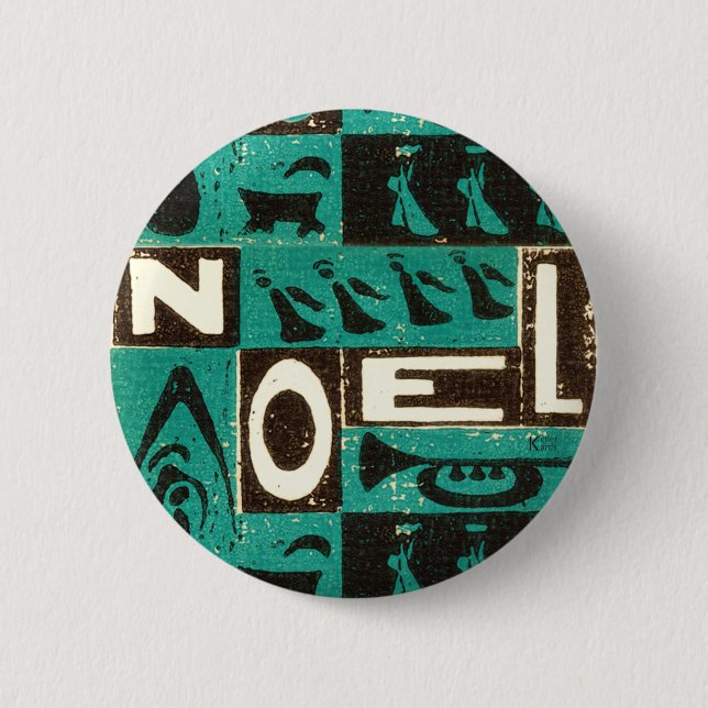 Noel Green 2 Inch Round Button (Front)