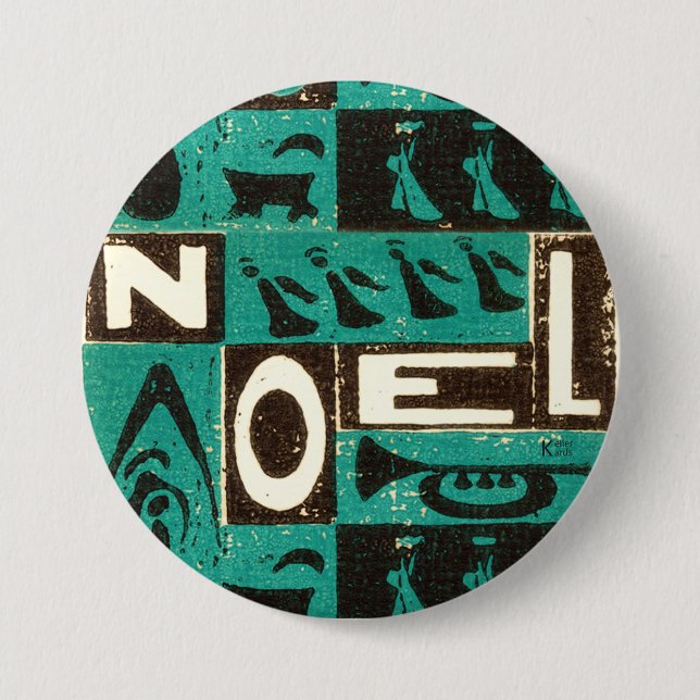 Noel Green 3 Inch Round Button (Front)