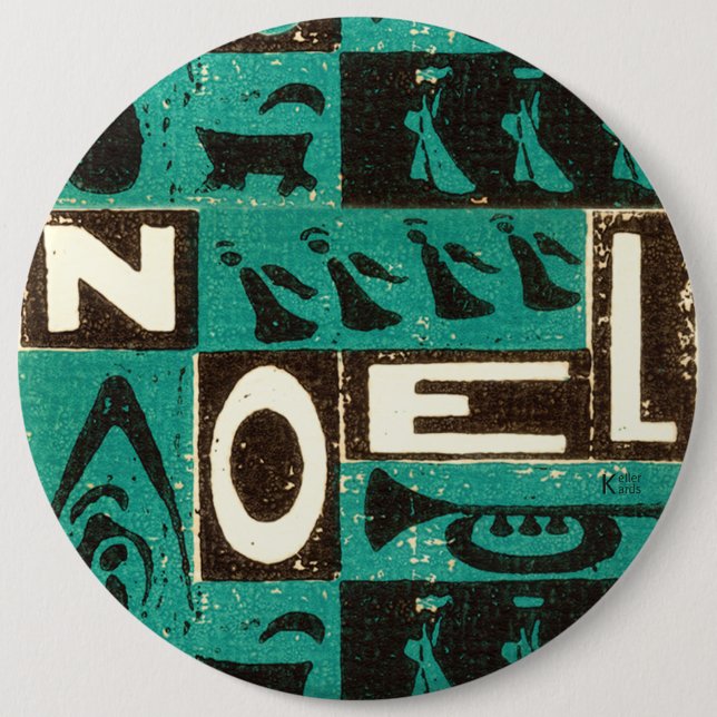Noel Green 6 Inch Round Button (Front)