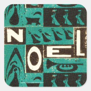 Noel Green Square Sticker