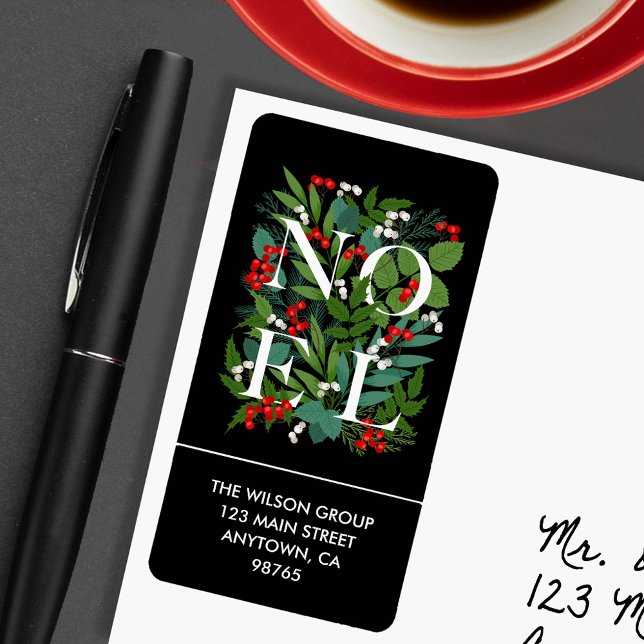 NOEL Greenery Berries Return Address Label (Creator Uploaded)