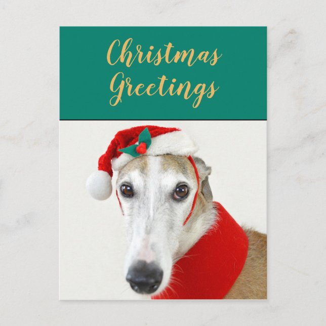 Noël gris hache mignon chien carte postale de vaca (Devant)