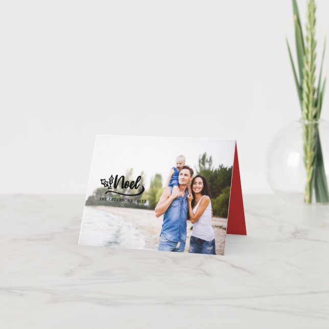 Noel hand drawn script Christmas holiday card (Front)