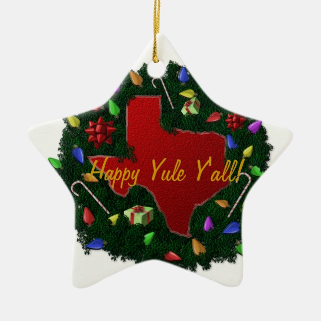 Noël heureux vous ornement de Noël du Texas (Devant)