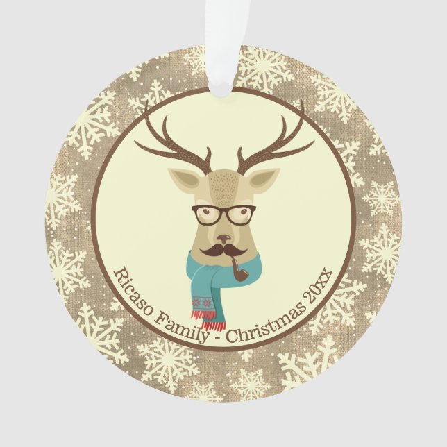 Noël Hipster Deer personnalisé (devant)