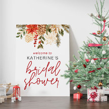Noël hiver Fête des mariées florale Affiche de bie
