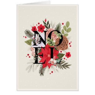 noel hiver fleuri Noël carte de vacances