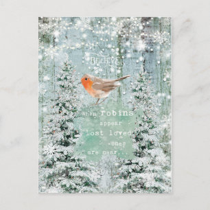 Noël hiver robin citation carte postale