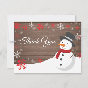 Noël hiver Snowman Carte de remerciements
