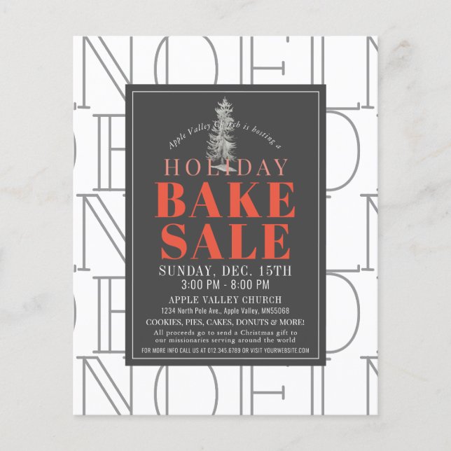 NOEL Holiday Bake Sale White Flyer (Front)