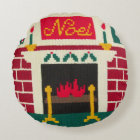 Noel Holly Brick Fireplace Designer Crochet Print
