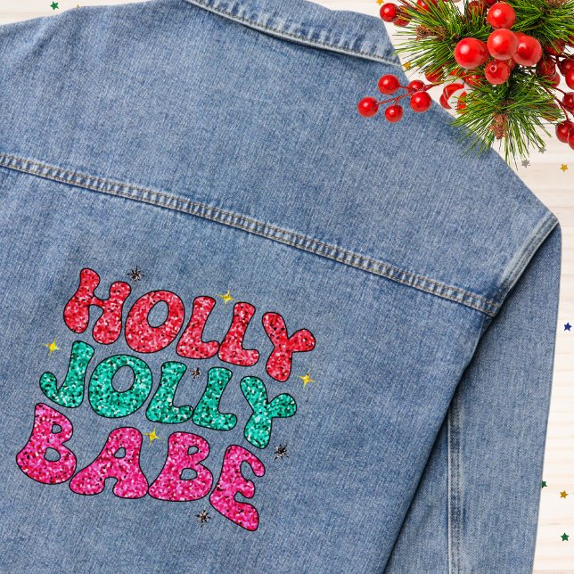 Noël Holly Jolly Babe Parties scintillant moderne  (Créateur téléchargé)