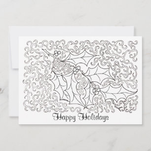 Noël Holly Joyeux Joyeux Carte à la couleur