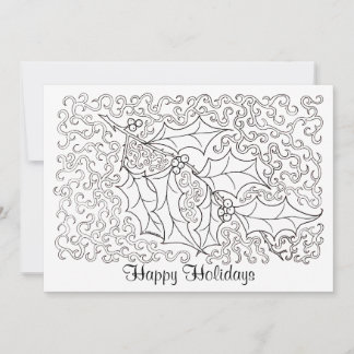 Noël Holly Joyeux Joyeux Carte à la couleur