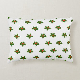Noël Holly Motif Coussin rond
