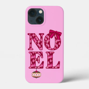NOEL in a Burgundy Christmas Tree Pattern  iPhone 13 Mini Case