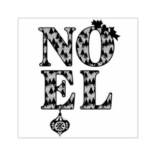 NOEL in a Christmas Tree Pattern  Rubber Stamp