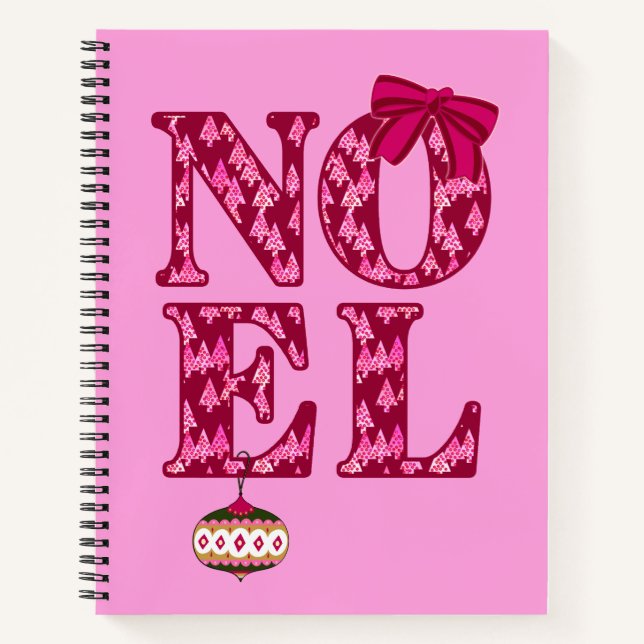 NOEL in Burgundy Christmas Trees Recipe Book  (Front)
