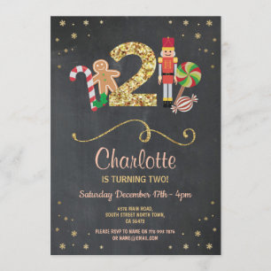 Noël invitation de craie de deux 2ème vacances